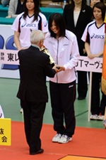 表彰を受ける竹田選手
