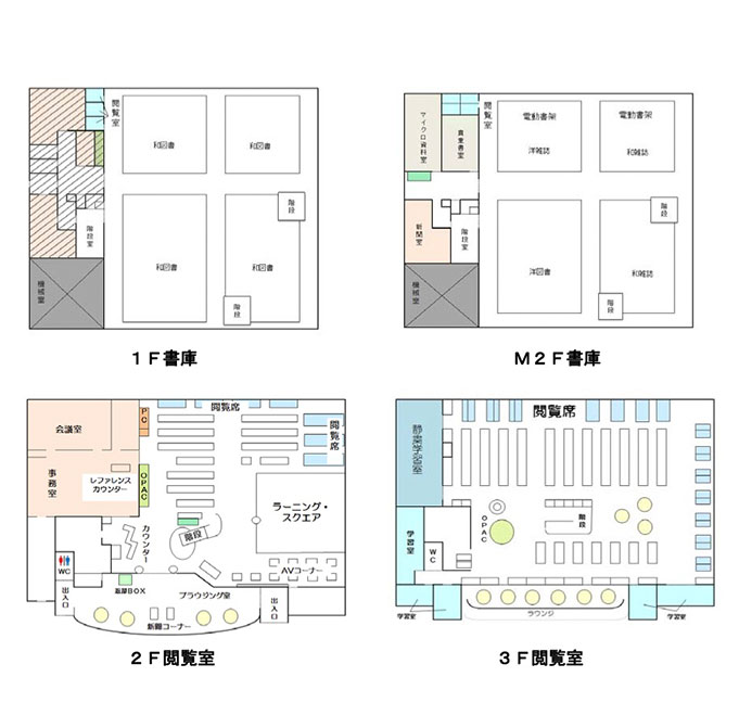 豊田図書館の平面図