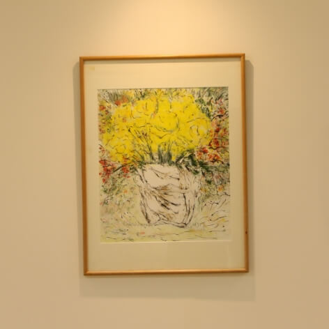 独特のタッチで描かれた花の油絵（1997年）