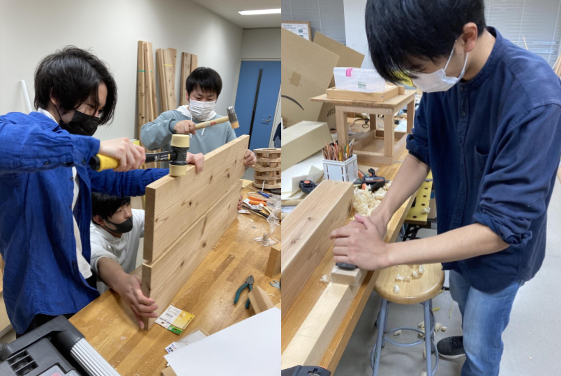 堆肥化容器は、豊田市産杉材をすべて手作業で加工して制作しています