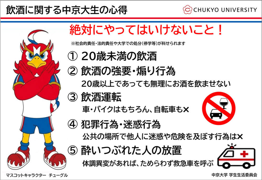 飲酒に関する中京大生の心得